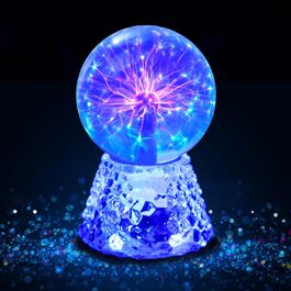 Плазмова куля Tealight, 12-сантиметрова чарівна плазмова куля, електростатична куля з сенсорною блискавкою, блакитна куля, що світиться на Різдво, подарунки, нова іграшка 5 дюймів