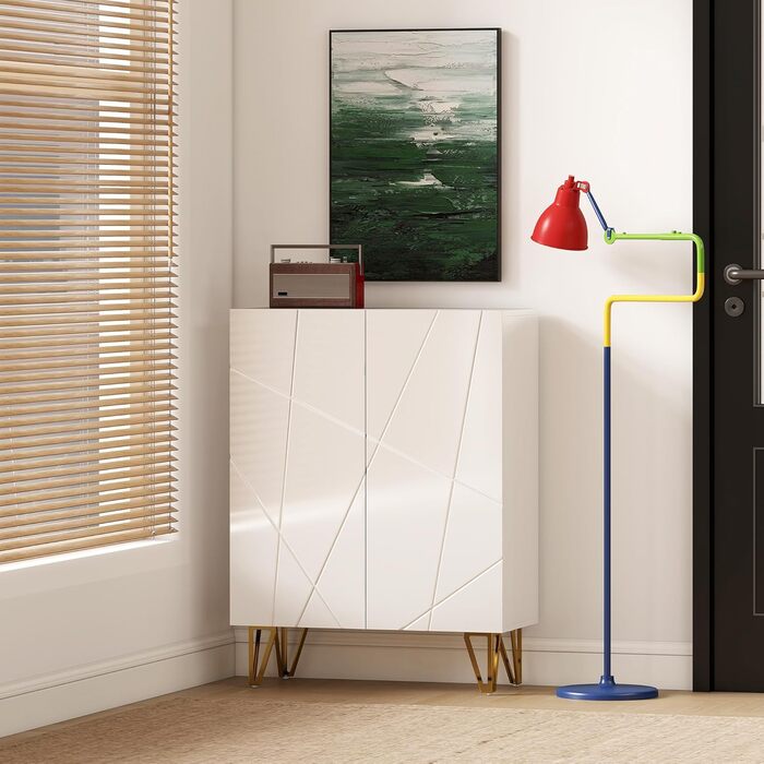 Шафа для взуття HOMCOM з 2 дверцятами, 3 регульовані полиці, на 15-20 пар взуття, 72 x 31,5 x 95 см, білий