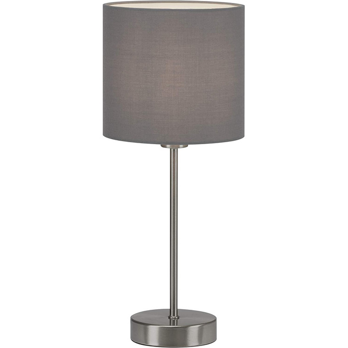 Світильники BRILONER-настільна лампа, настільна лампа, приліжкова лампа, приліжкова лампа, настільна лампа, E14, в комплекті. Кабельний вимикач, тканинний екран, 160x385 мм (DxH), 7002-011 (сірий)