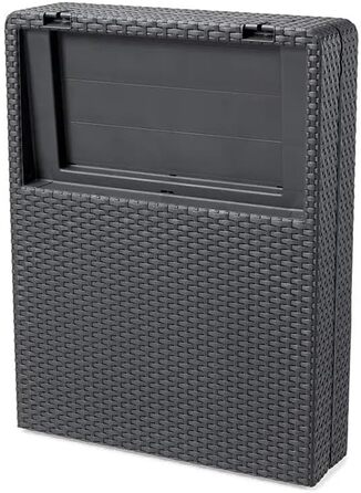 Шезлонг Keter Jaipur для саду з регульованою спинкою, сірий, з подушкою, 187 x 58 x 29 см (імітація ротангу)