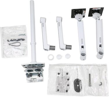 Кріплення для монітора Ergotron LX Dual Stacking Arm, Tall Pole, білий