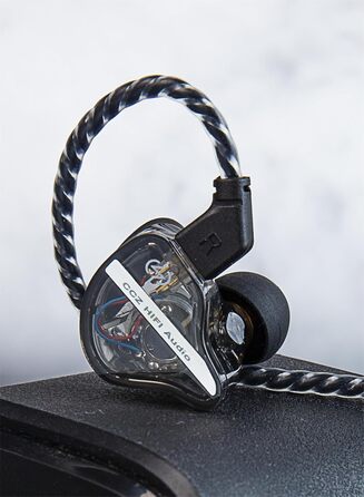 Внутрішньоканальний монітор keephifi CCZ DC01 Pro, 1DD Bass HiFi IEM, V-подібна форма, 2-контактний кабель Z-OFC, чорний