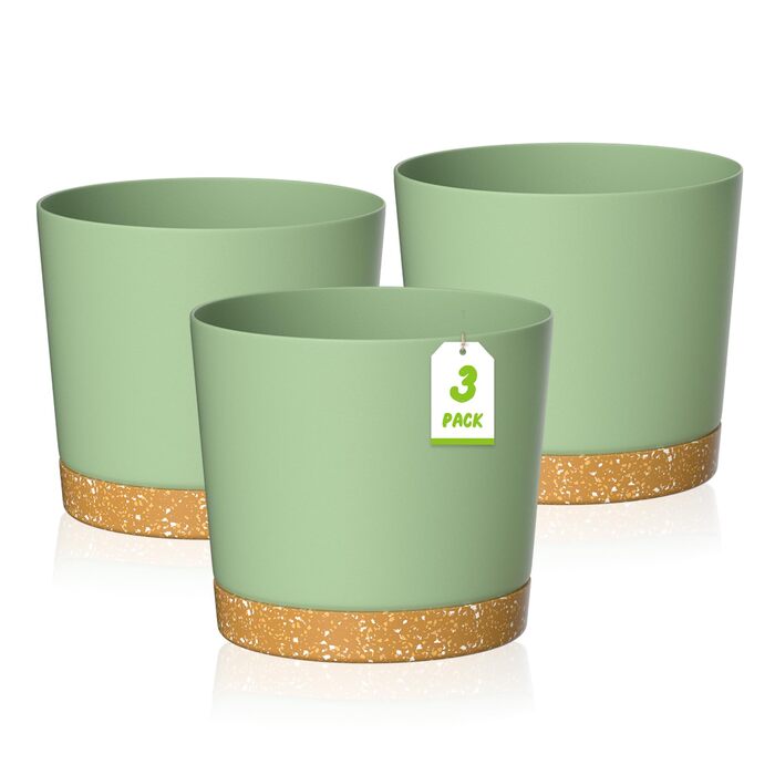 Набір горщиків для квітів ZMTECH 30,5 см (2 шт.) - пластикові, з піддоном, для дому та саду