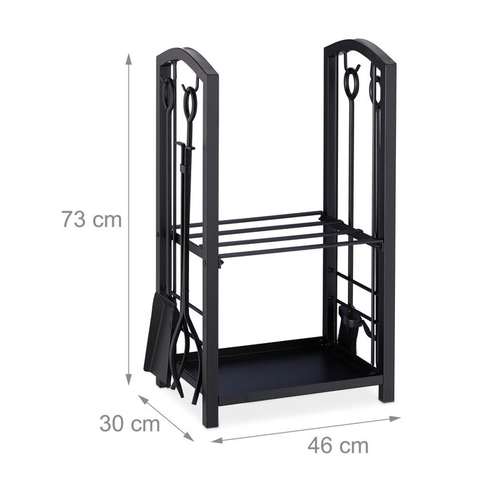 Relaxdays Полиця для дров з підставкою для столових приборів