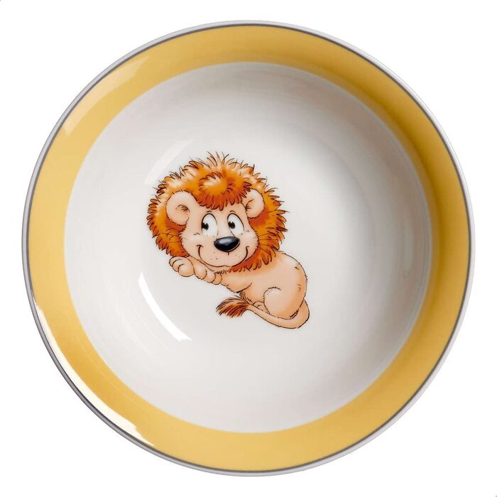 Дитячий набір посуду та столових приборів Kinderset Löwe 7 предметів з гравіюванням (наприклад, ім'я) персоналізований