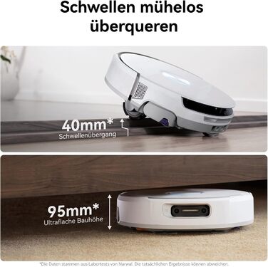 Робот-пилосос NARWAL Flow з функцією миття підлоги, система FlowWash з автоматичним самоочищенням, потужність 22000 Па, збір шерсті тварин DualFlow, миття 45-80°C та гаряче повітря, док-станція для самостійного очищення