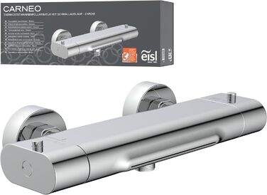 Змішувач для ванни EISL CARNEO з термостатом, водоспадом та захистом від перегріву (38°C), хром