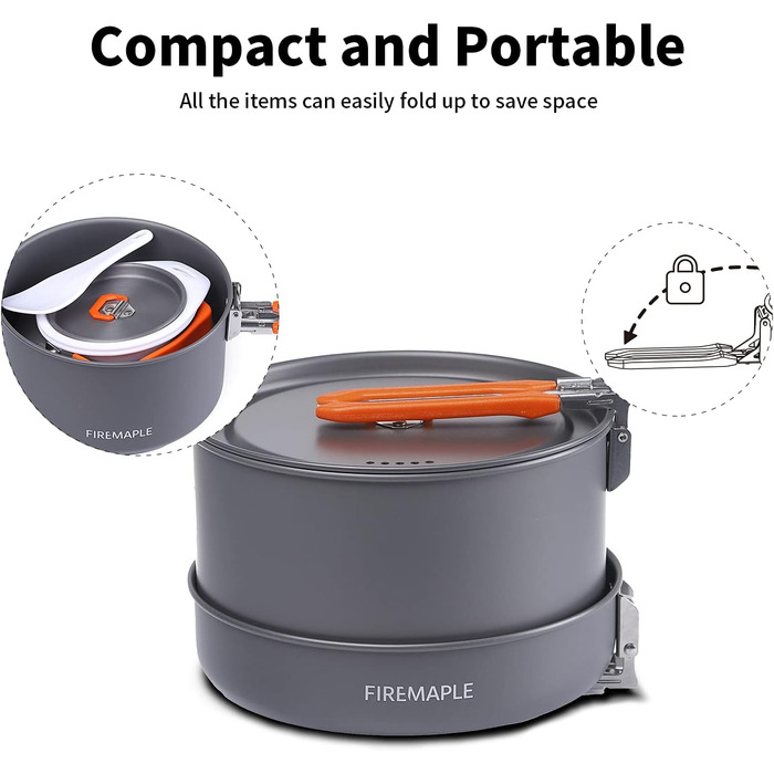 Набір кухонного посуду Fire-Maple Feast 4 для кемпінгу та відпочинку на природі (4-5 осіб)