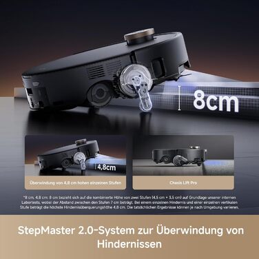 Робот-пилосос Mova Z60 Ultra Complete з вологою тканиною 28000 Па, LiftPro, перешкоди 8 см, DToF+Dual Laser+RGB/LED, AutoShield для килимів, MaxiReach моп & щітка, чорний