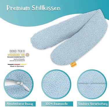 Подушка для годування Joyfill® Premium з мікроперлин - ідеальна для сну та годування | Зручна та тиха подушка для сну на боці | Виготовлено в Німеччині | Подушка для годування (170см, сніжинки)