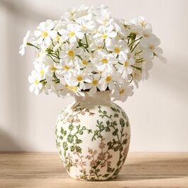 Керамічна ваза для квітів у стилі Богеми, 15.2 см, сіро-зелено-бежева, для дому, декорування полиці, каміну, вітальні, фермерського стилю