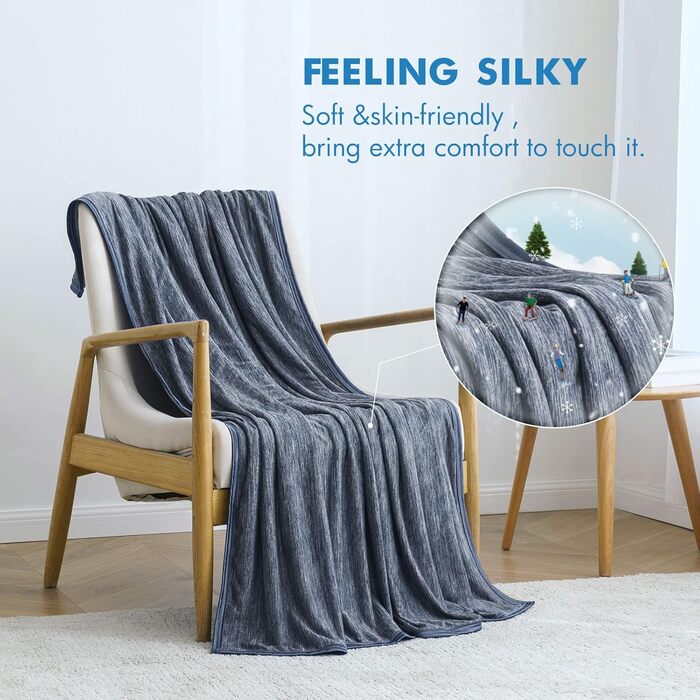 Літня ковдра MIULEE Cooling Blanket 150x200см, 2 в 1 самоохолоджуюча з Arc-Chill Q-MAX0.4, 200x218 см, сіра