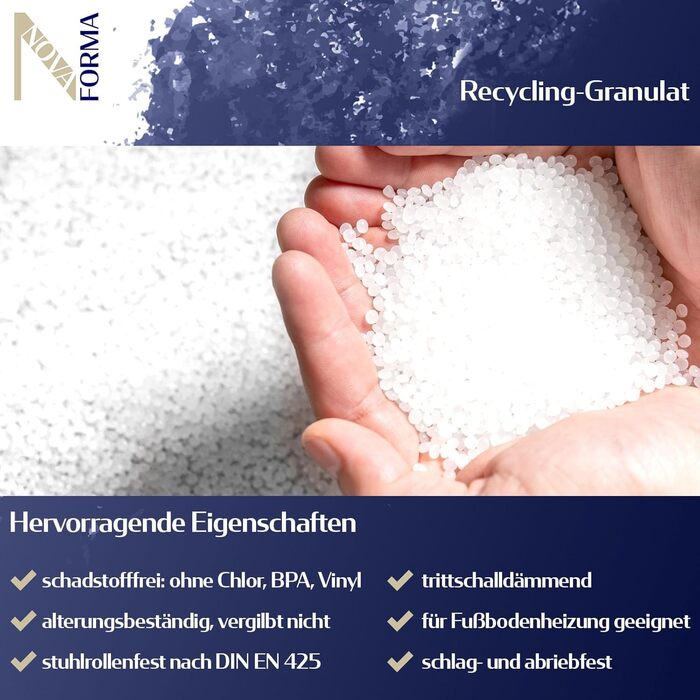 Захисний килимок для підлоги з PET - прозорий килимок для твердих підлог - 100% переробний - екологічний килимок для офісного крісла - універсальний захист підлоги для офісу та дому - 90x120 см