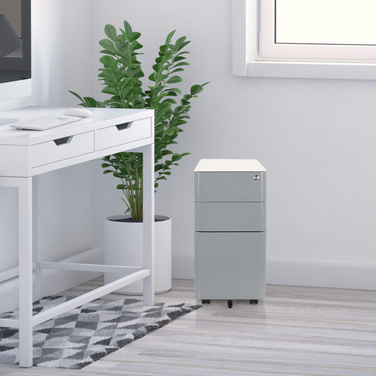 Модельний рол-контейнер COLOR I (білий / сірий метал) від hjh OFFICE