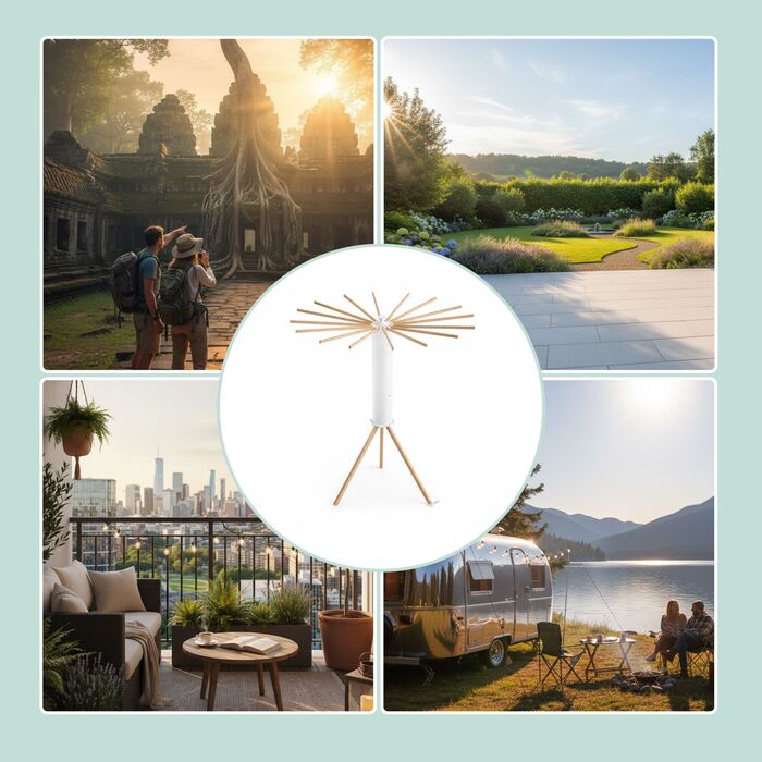 Relaxdays Сушарка для білизни з бука, 18 вішалок