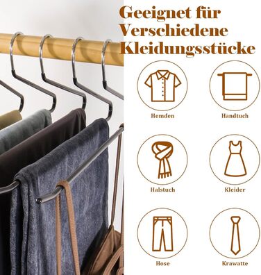 Чохли для штанів SOULNAMAN, 30 шт., металеві, чорні, 36 см, з антиковзкими рифленнями