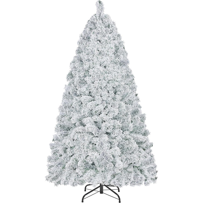 Штучна ялинка Yaheetech зі снігом 183 см (діаметр 120 см), 820 гілок, з металевим підставкою, швидкий монтаж, розкладний механізм для ялинки на Різдво