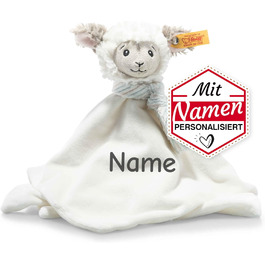 Тканина для обіймів Steiff з вишитим ім'ям, м'яка тканина для обіймів для дитини та ведмедика Cuddly Friends, іграшка для сну, ідея подарунка на день народження, м'яка іграшка з тканини для обіймів (ягня Літа)