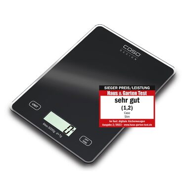 Кухонні ваги CASO L15 - цифрові, з великою поверхнею 30x22 см, до 15 кг, з нержавіючої сталі, срібні