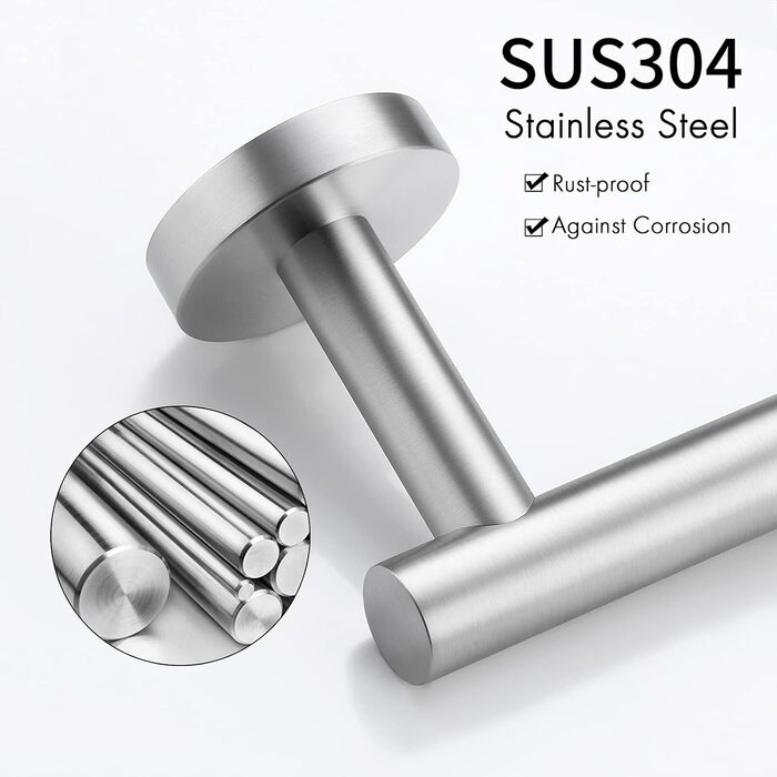 Тримач для рушників KES, стійка для рушників, нержавіюча сталь SUS304, настінний, 70 см, щітка, A2000S70B-2