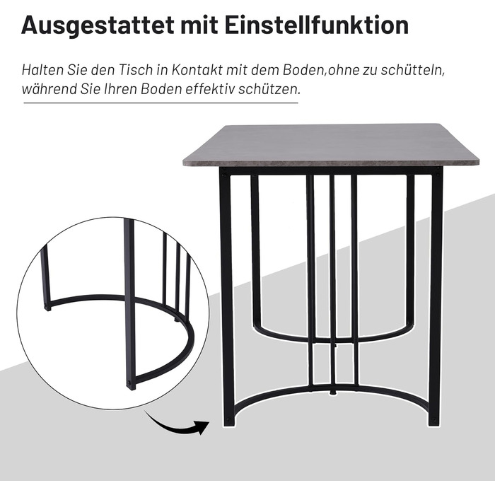 Обідній стіл Merax 140x80 см з імітацією мармуру, для 4-6 осіб, металевий каркас, регульовані ніжки, білий/чорний, підходить для ресторану, вітальні, кухні