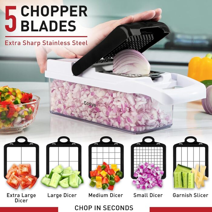 Багатофункціональний набір для нарізки овочів 25-в-1: слайсер, спіралайзер, нарізчик, шинкувальник, з контейнером, з нержавіючої сталі