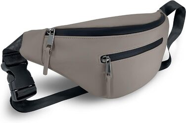 Поясна сумка преміум-класу та нагрудна сумка для жінок та чоловіків (штучна шкіра) - поясна сумка та сумка через плече Високоякісна сумка для відпочинку, спорту та подорожей - Стильна, елегантна сумка через плече та слінг (1.2 л) (сіра), 3KIND -