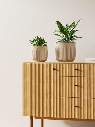 Набір горщиків для квітів LE TAUCI 3шт, кераміка, 21+17+14 см, з дренажними отворами