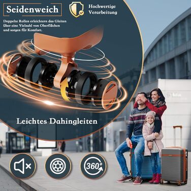 Набір валіз Joyway 5шт з ABS пластику, розширюваний, з TSA-замком, 4 колеса, сірий. Включає: валізу, велику сумку, косметичку.