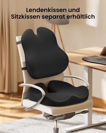 Підпорка для спини ProtoArc з піною Memory Foam, для офісного крісла, авто та столу, чорна