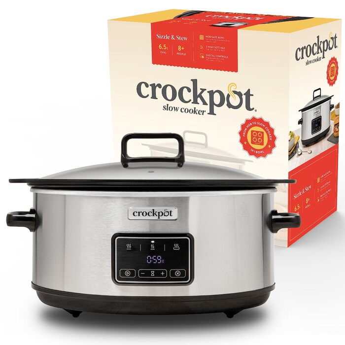 Мультиварка Crockpot Schongarer Slow Cooker 7.5 л з регулюванням часу приготування, нержавіюча сталь [CSC063X]