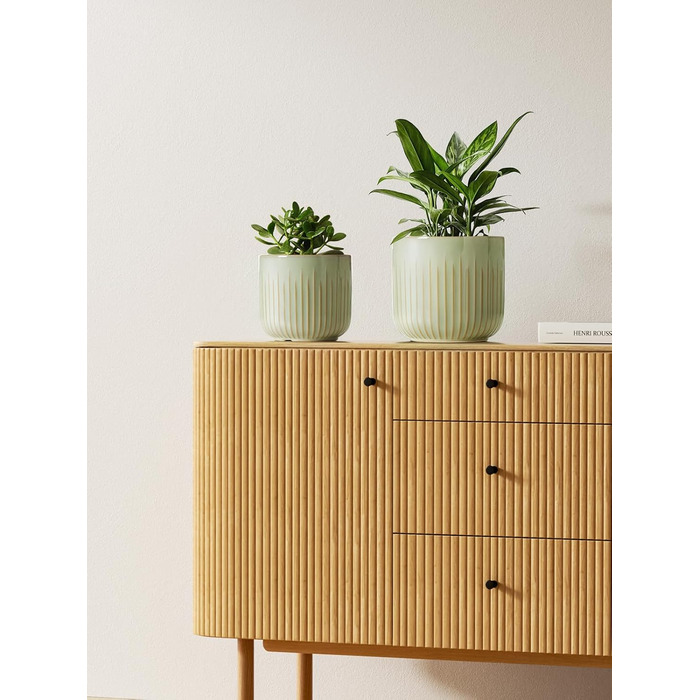 Набір горщиків для квітів LE TAUCI 3шт, кераміка, 21+17+14 см, з дренажними отворами