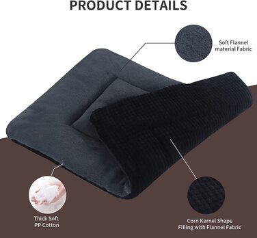 М'яка і тепла подушка для кішок, зручна для машинного прання, двоцільова подушка для дивана для домашніх тварин PS085 (106x71 см, чорний)