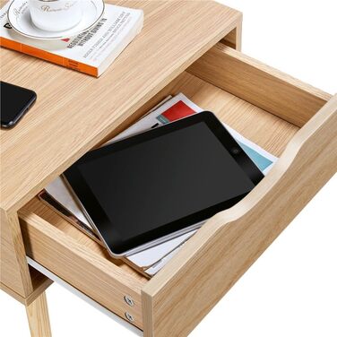 Приліжкові тумбочки Yaheetech (2 шт) з ящиком, світло-коричневий дуб