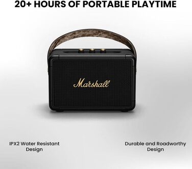 Портативна Bluetooth колонка Marshall Kilburn II, водостійка, чорна з латунню