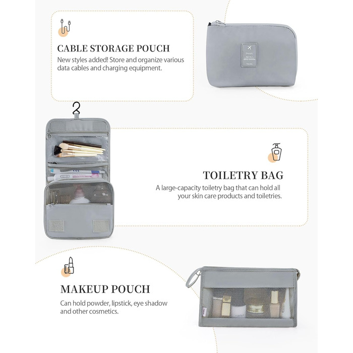 Набір органайзерів для подорожей Anjing (10 предметів), водонепроникні пакувальні куби для валізи, компактний набір для зберігання речей, темно-синій