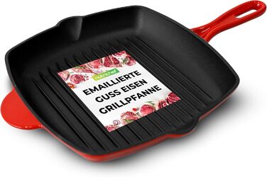 Сковорода-гриль NutriChef 30x43 см з чавуну з антипригарним покриттям, для стейків, з насадками для збору жиру, ідеальна для хрусткої обсмажки