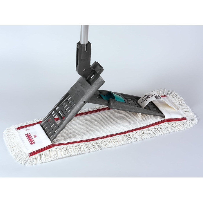 Плоска система миття підлоги Leifheit Professional зі з'єднанням 360, швабра для підлоги із запатентованою кнопкою для сухих рук, скрубер із протиковзкою ручкою
