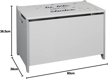 Коробка для іграшок з головою в зірках для дітей, прикраса для дитячої кімнати, дерево, світло-сірий, білий, темно-сірий, 60x36.5x39 см, 6926