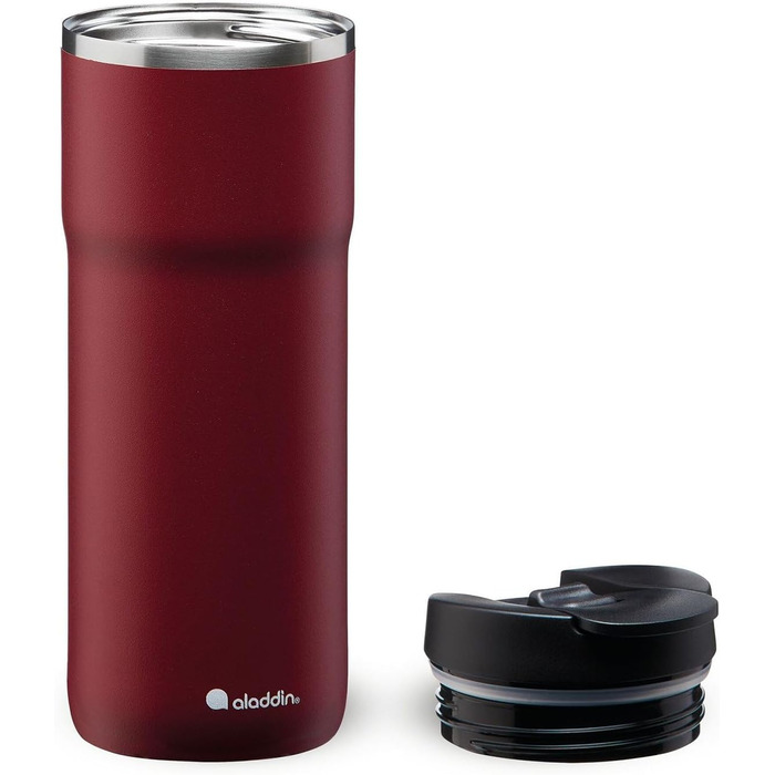 Термокружка Aladdin Barista Java з нержавіючої сталі 0.47L - Leak-Lock, для кави To Go, зберігає тепло 4 години, без BPA, придатна для миття в посудомийній машині (473 мл, Бордовий)