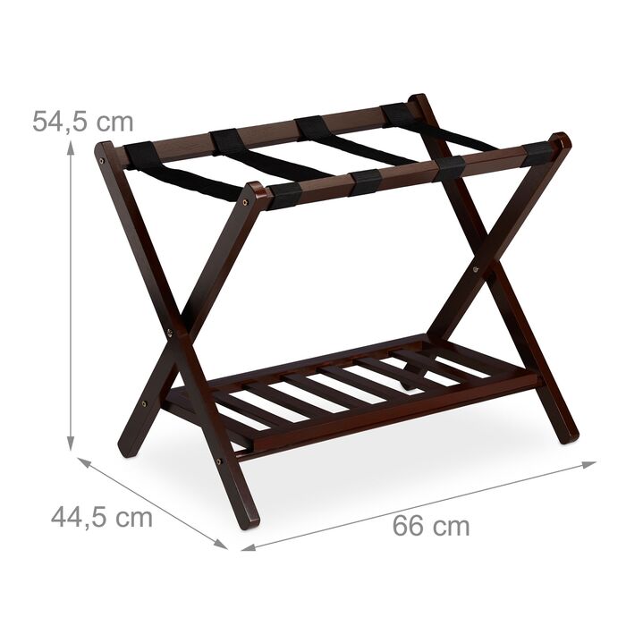 Підставка для валіз Relaxdays, складна з двома полицями