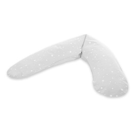 Подушка для вагітних та годування Theraline Dodo, з наповнювачем з перлин, зі знімним чохлом, 170 см, сіра (Sternchen Grau)