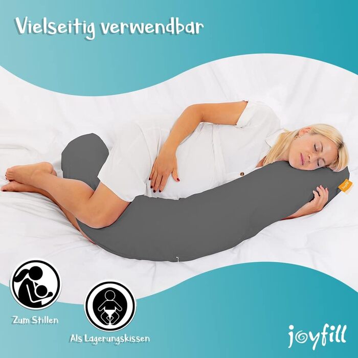 Подушка для годування Joyfill® Premium з мікроперлин - для сну та годування | Зручна та тиха подушка для сну на боці | Виготовлено в Німеччині