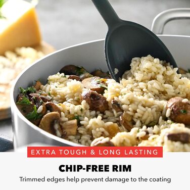 GreenPan x Bobby Flay каструля 5.7 л з нержавіючої сталі з кришкою з термостійкого скла, антипригарне покриття Diamond Ceramic, індукційний, легко миється, можна мити в посудомийній машині та використовувати в духовці, сірий (Графіт/Nature's Delight)