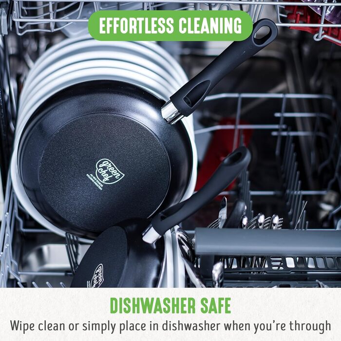 GreenChef Diamond Grillpfanne з антипригарним покриттям Ceramic, 28 см, без PFAS, для індукційних плит, термостійка до 160°C, можна мити в посудомийній машині, чорний колір