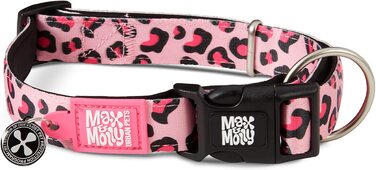 Нашийник Max & Molly 4897039633608 леопардовий рожевий смарт-ідентифікаційний нашийник, програма захисту від втрат для домашніх тварин, ширина м - 2 см