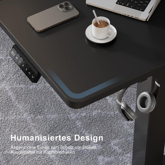 Регульований стіл, електричний, ергономічний, для дому та офісу, білий (150 x 60 см)