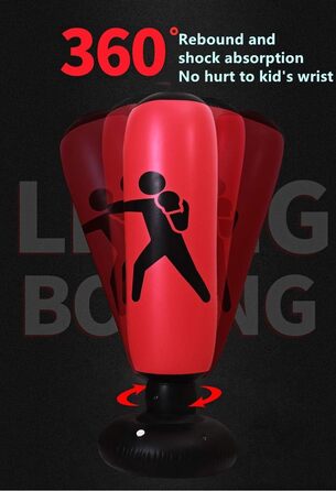 Боксерська груша FOYOCER, дитячі надувні боксерські груші для миттєвого відскоку, для занять карате, тхеквондо, ММА, мішки з піском для малюків 61 (червоний колір ніндзя)