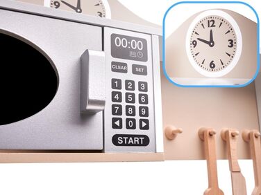 Дерев'яна дитяча кухня з мийкою, духовкою та витяжкою, модель 4