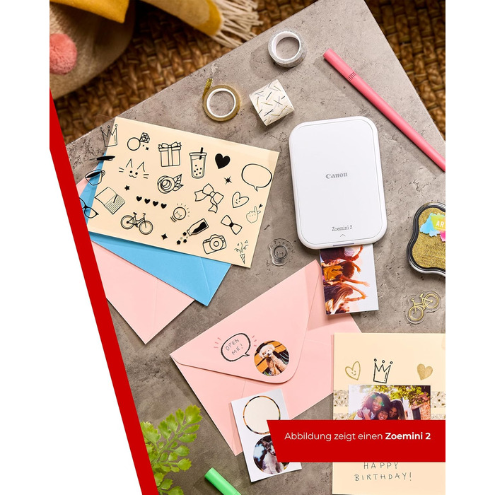 Canon Zoemini 2 Perlweiß: Міні-фотопринтер для смартфонів та планшетів | Модель для подорожей | Комплект друку